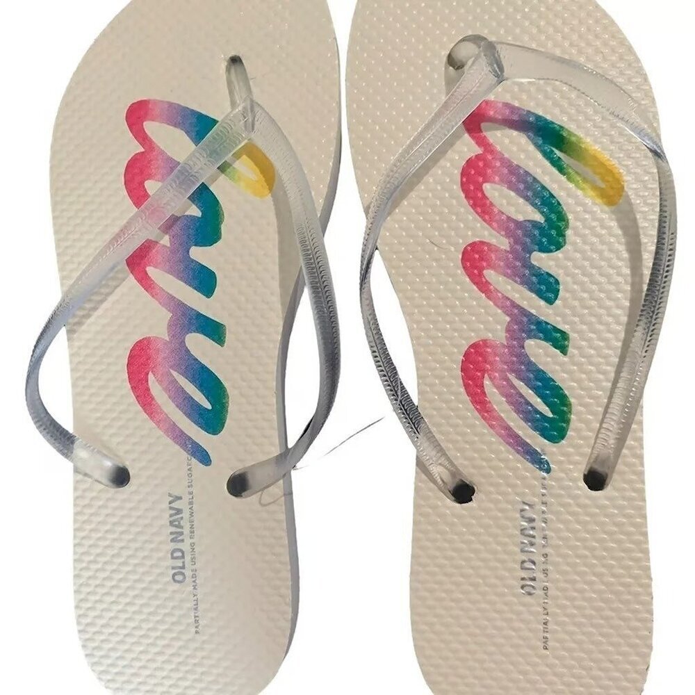 Old Navy "Love" Plant Based Flip Flops